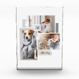 Benutzerdefiniertes Pet Collage Monogram Modern Th Fotoblock