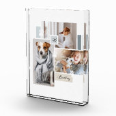 Benutzerdefiniertes Pet Collage Monogram Modern Th Fotoblock (Rechts)