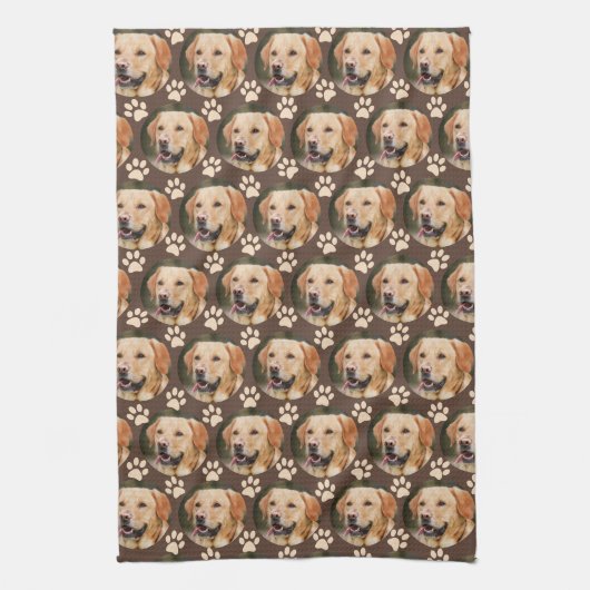 Benutzerdefiniertes Pet-Foto Muster Dog Brown Geschirrtuch (Vertikal)