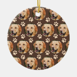Benutzerdefiniertes Pet-Foto Muster Dog Brown Keramik Ornament