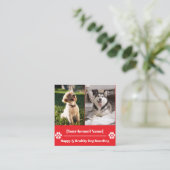 Benutzerdefiniertes Pet-Kennel mit Paw Print Quadratische Visitenkarte (Stehend Vorderseite)
