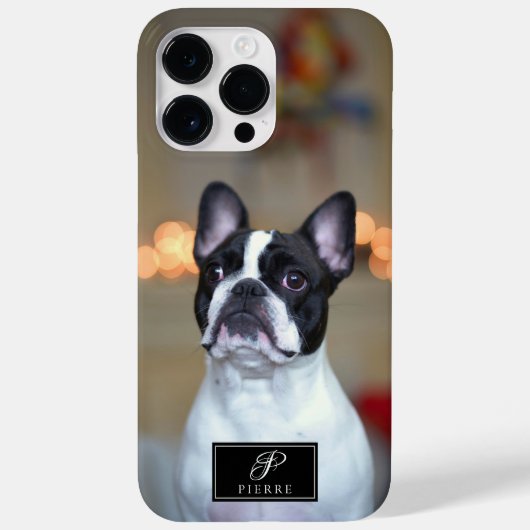 Benutzerdefiniertes Pet-Portrait Elegantes Monogra Case-Mate iPhone Hülle (Rückseite)