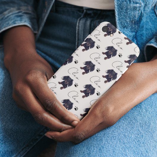 Benutzerdefiniertes Pet-Portrait und Skriptnamen-Ü iPhone Hülle