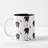 Benutzerdefiniertes Pet-Portrait und Skriptnamen-Ü Zweifarbige Tasse (Links)