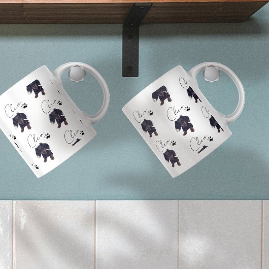 Benutzerdefiniertes Pet-Portrait und Skriptnamen-Ü Zweifarbige Tasse