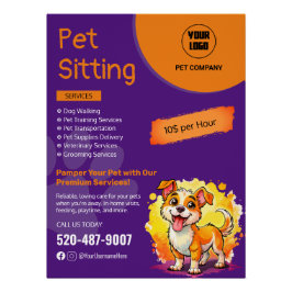 Benutzerdefiniertes Pet Sitting Glossy Poster