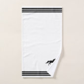 Benutzerdefiniertes Pferd & Drei schwarze Streifen Badhandtuch Set (Handtuch)