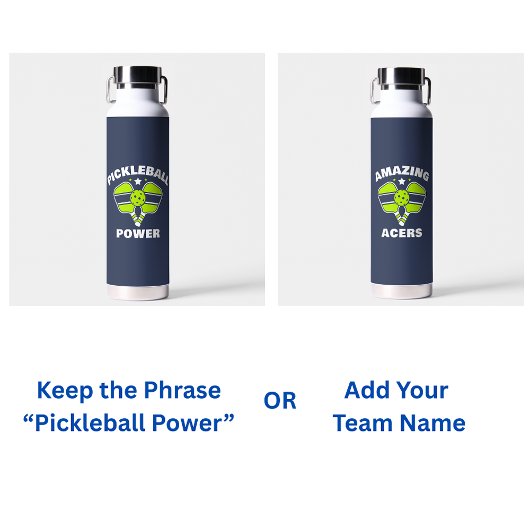 Benutzerdefiniertes Pickleball Team Trinkflasche