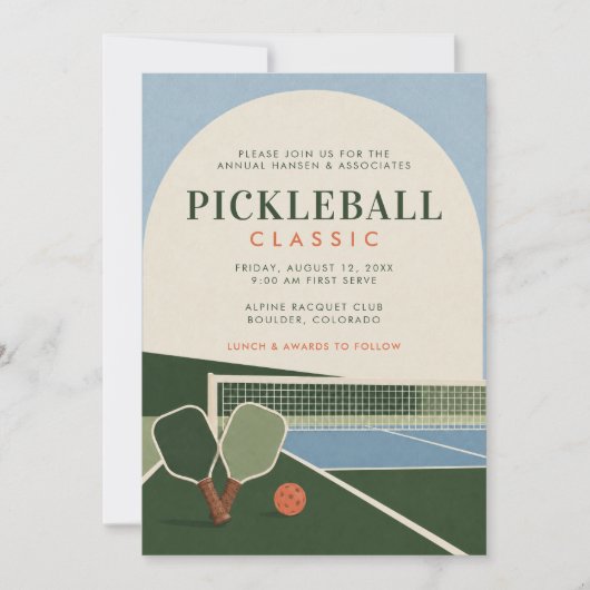 Benutzerdefiniertes Pickleball-Turnier Einladung (Vorderseite)