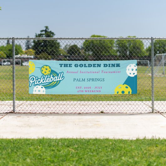 Benutzerdefiniertes Pickleball-Turnier | Retro Clu Banner (Insitu)