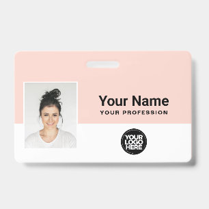 Benutzerdefiniertes Pink Mitarbeiter-Logo-Name-Fot Ausweis