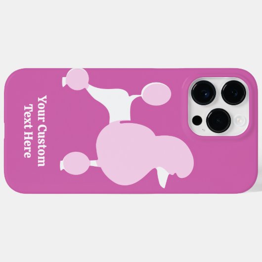 Benutzerdefiniertes Pink-Poodle Case-Mate iPhone Hülle (Rückseite (Horizontal))
