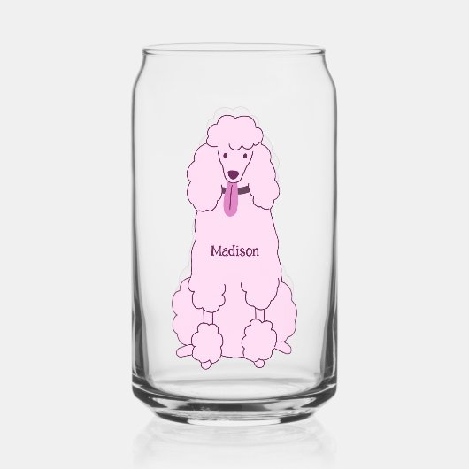 Benutzerdefiniertes Pink-Poodle Dosenglas (Vorderseite)