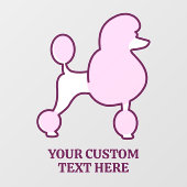 Benutzerdefiniertes Pink-Poodle Fensteraufkleber (Blatt)