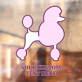 Benutzerdefiniertes Pink-Poodle Fensteraufkleber (Blatt 2)