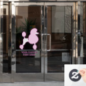 Benutzerdefiniertes Pink-Poodle Fensteraufkleber (Büro Tür)