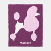 Benutzerdefiniertes Pink-Poodle Fleecedecke (Vorderseite)