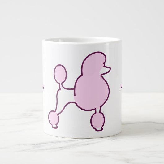 Benutzerdefiniertes Pink-Poodle Jumbo-Tasse (Vorderseite)