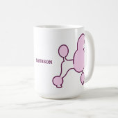 Benutzerdefiniertes Pink-Poodle Kaffeetasse (VorderseiteRechts)
