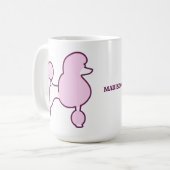Benutzerdefiniertes Pink-Poodle Kaffeetasse (Vorderseite Links)