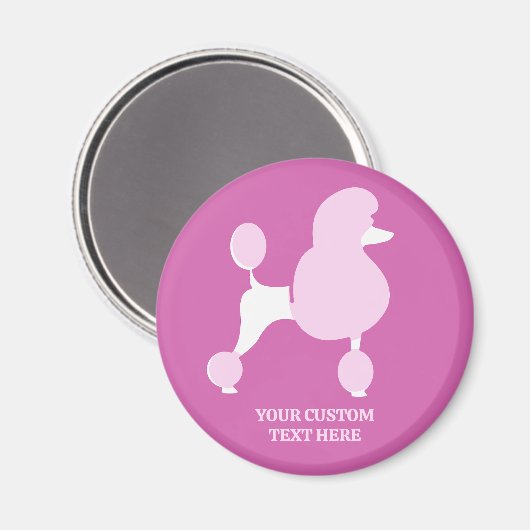 Benutzerdefiniertes Pink-Poodle Magnet (Vorderseite/Rückseite)