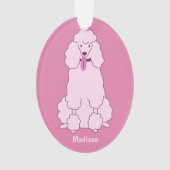Benutzerdefiniertes Pink-Poodle Ornament (Vorderseite)