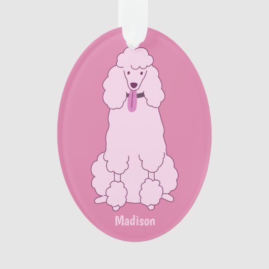 Benutzerdefiniertes Pink-Poodle Ornament (Vorderseite)