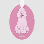 Benutzerdefiniertes Pink-Poodle Ornament (Rückseite)