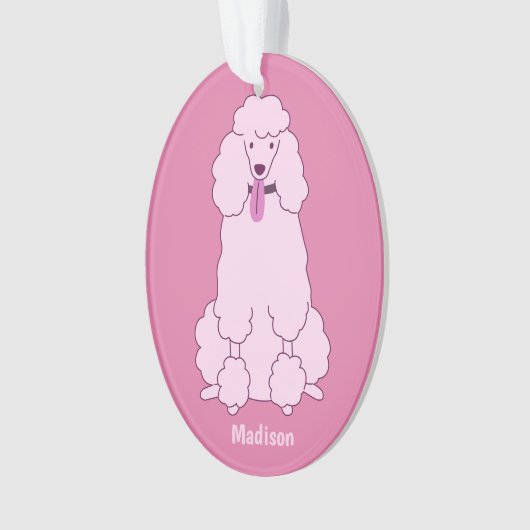 Benutzerdefiniertes Pink-Poodle Ornament (Vorderseite)
