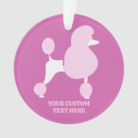 Benutzerdefiniertes Pink-Poodle Ornament (Vorderseite)