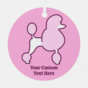 Benutzerdefiniertes Pink-Poodle Ornament Aus Metall