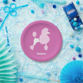 Benutzerdefiniertes Pink-Poodle Pappteller (Party)