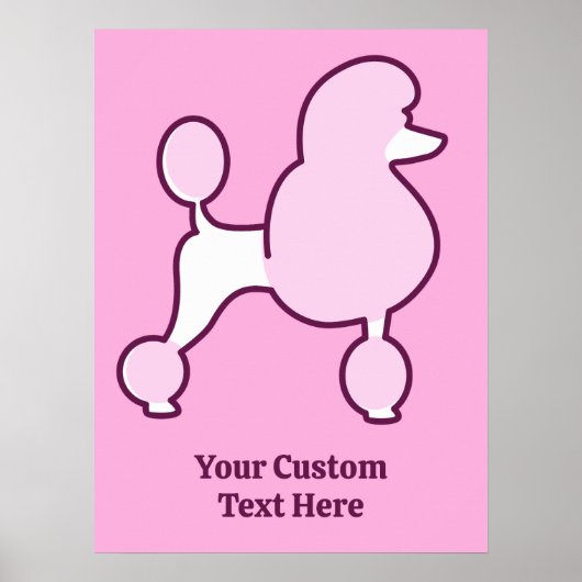 Benutzerdefiniertes Pink-Poodle Poster (Vorne)