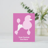 Benutzerdefiniertes Pink-Poodle Postkarte (Stehend Vorderseite)