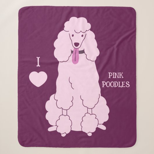Benutzerdefiniertes Pink-Poodle Sherpadecke (Vorderseite)
