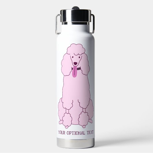 Benutzerdefiniertes Pink-Poodle Trinkflasche (Vorderseite)
