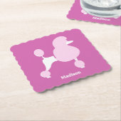 Benutzerdefiniertes Pink-Poodle Untersetzer (angewinkelt)