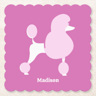 Benutzerdefiniertes Pink-Poodle Untersetzer