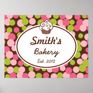 Benutzerdefiniertes Pink und Lime Geschäftsschild  Poster