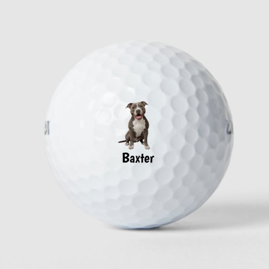 Benutzerdefiniertes Pitbull-Foto Text Personalisie Golfball (Vorderseite)