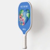 Benutzerdefiniertes Planet Erde Herz Pickleball Schläger (Links)