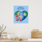 Benutzerdefiniertes Planet Erde Herz Poster (Küche)