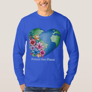 Benutzerdefiniertes Planet Erde Herz T-Shirt