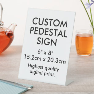 Benutzerdefiniertes Podest-Schild 6" x 8" Schreibt Sockelschild