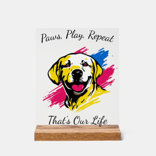 Benutzerdefiniertes Pop Art Labrador Design Acrylschild (Vorderseite)