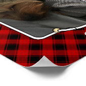 Benutzerdefiniertes Portrait-Foto Rot und Schwarz Poster (Ecke)