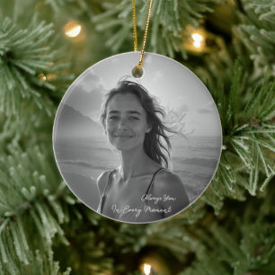 Benutzerdefiniertes Portrait von ihr – Einfaches F Keramik Ornament