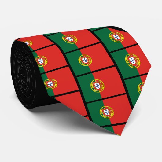 Benutzerdefiniertes PORTUGIESISCHES FLAG-Monogramm Krawatte (Gerollt)