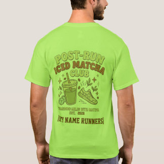 Benutzerdefiniertes Post-Run Iced Matcha Club Retr T-Shirt