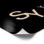 Benutzerdefiniertes POSTER-SIGN Aquamarin-Schwarz- Poster (Ecke)